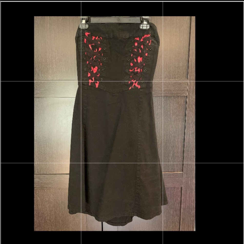 Black stretch cotton Alt Girl dress Sz18